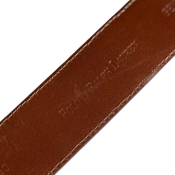 Polo Ralph Lauren Genuine Lizard Leather Belt Men Size 28 Brown Covered Buckle - Picture 12 of 14